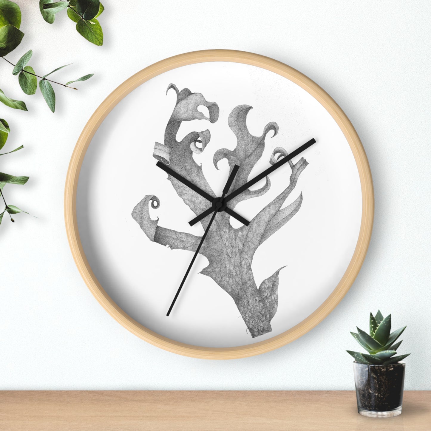 OAK LEAF WALL CLOCK