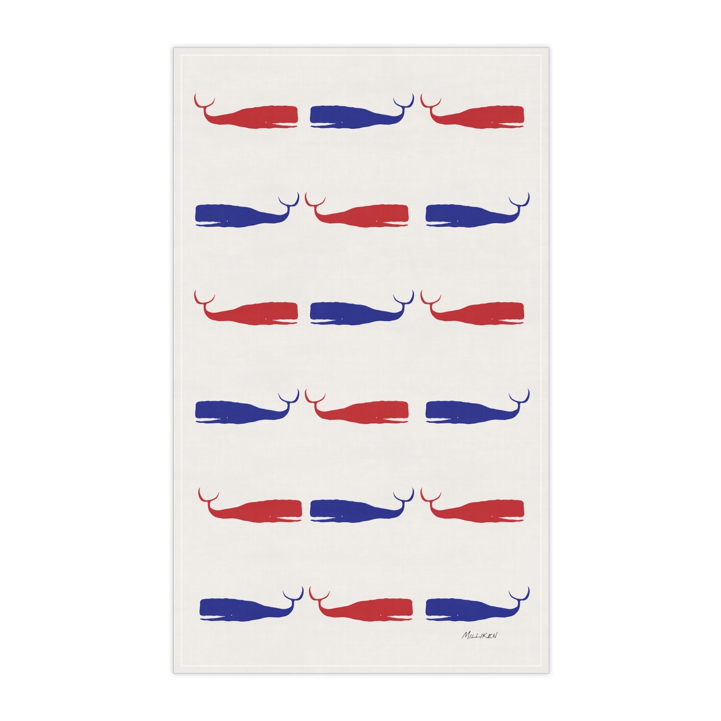 MOBY Red and Blue - Tea Towel/Napkin (100% Cotton)