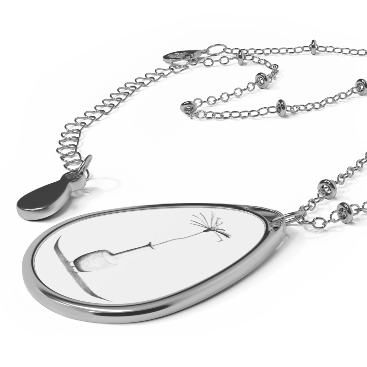 FLOWER VASE - Oval Necklace