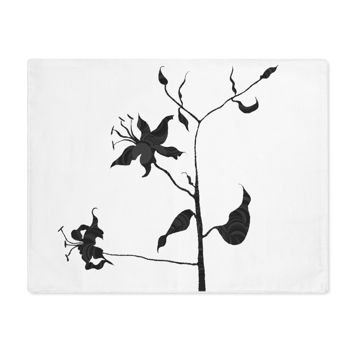 Lilies Black-Placemat, 1pc