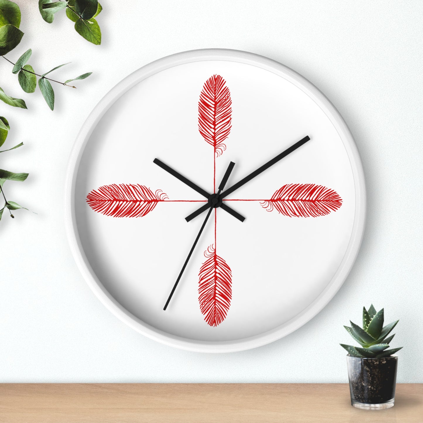 RED FEATHER-Wall Clock