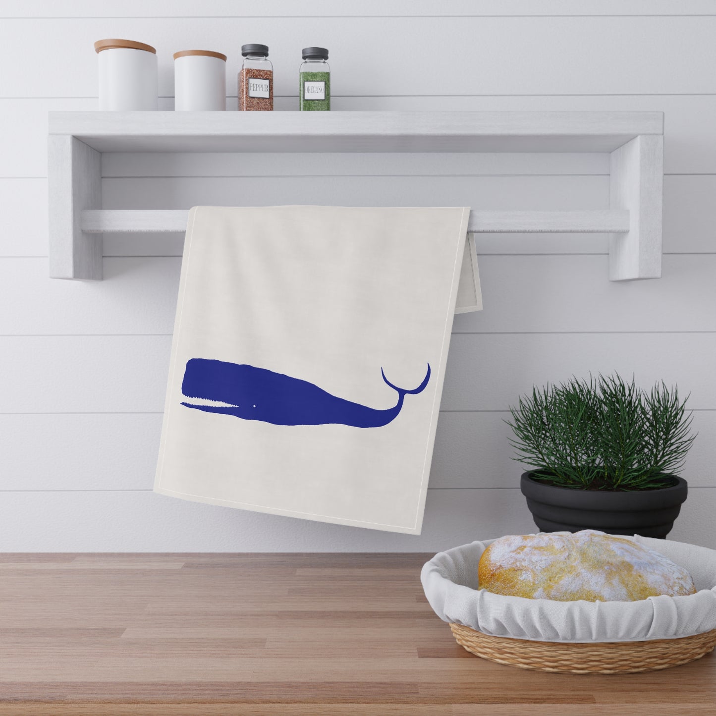 MOBY BLUE - Tea Towel/Napkin (100% Cotton)