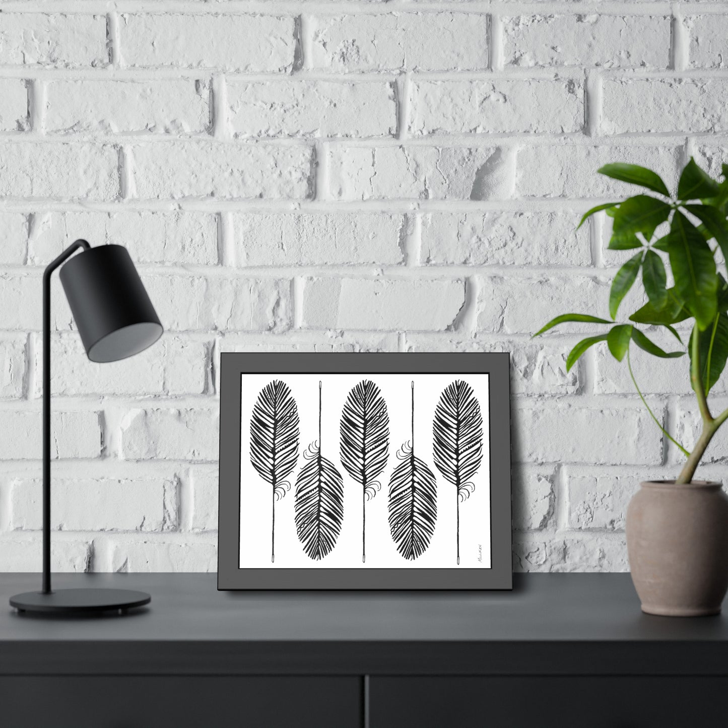 FEATHER FLIGHT - Framed Paper Print