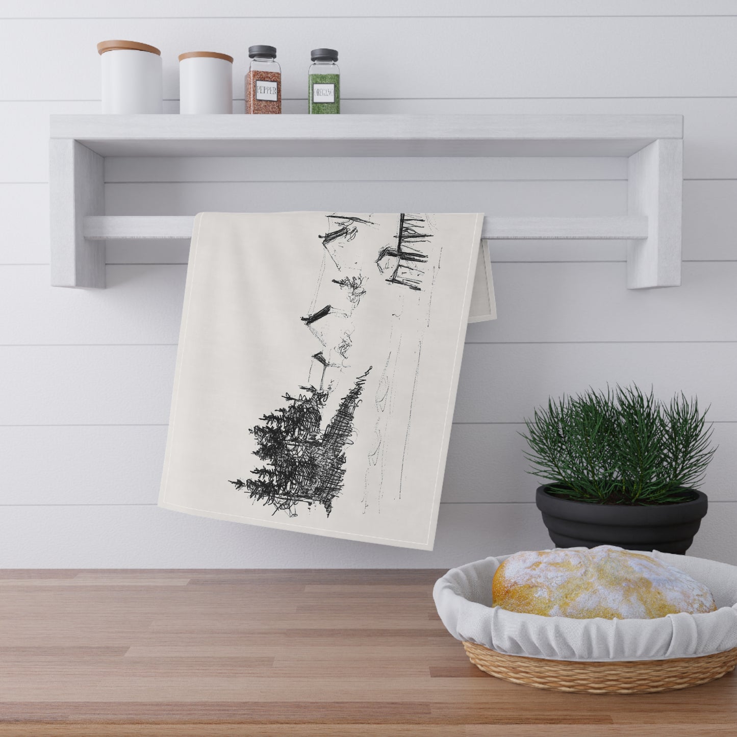 HARBOR PIER - Tea Towel/Napkin (100% Cotton)