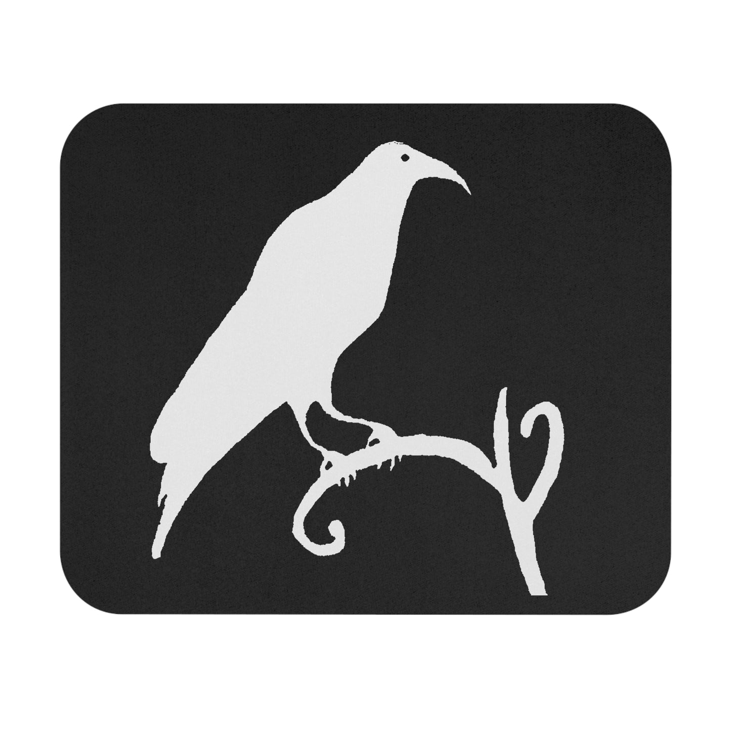 RAVEN - White on Black Mouse Pad (Rectangle)