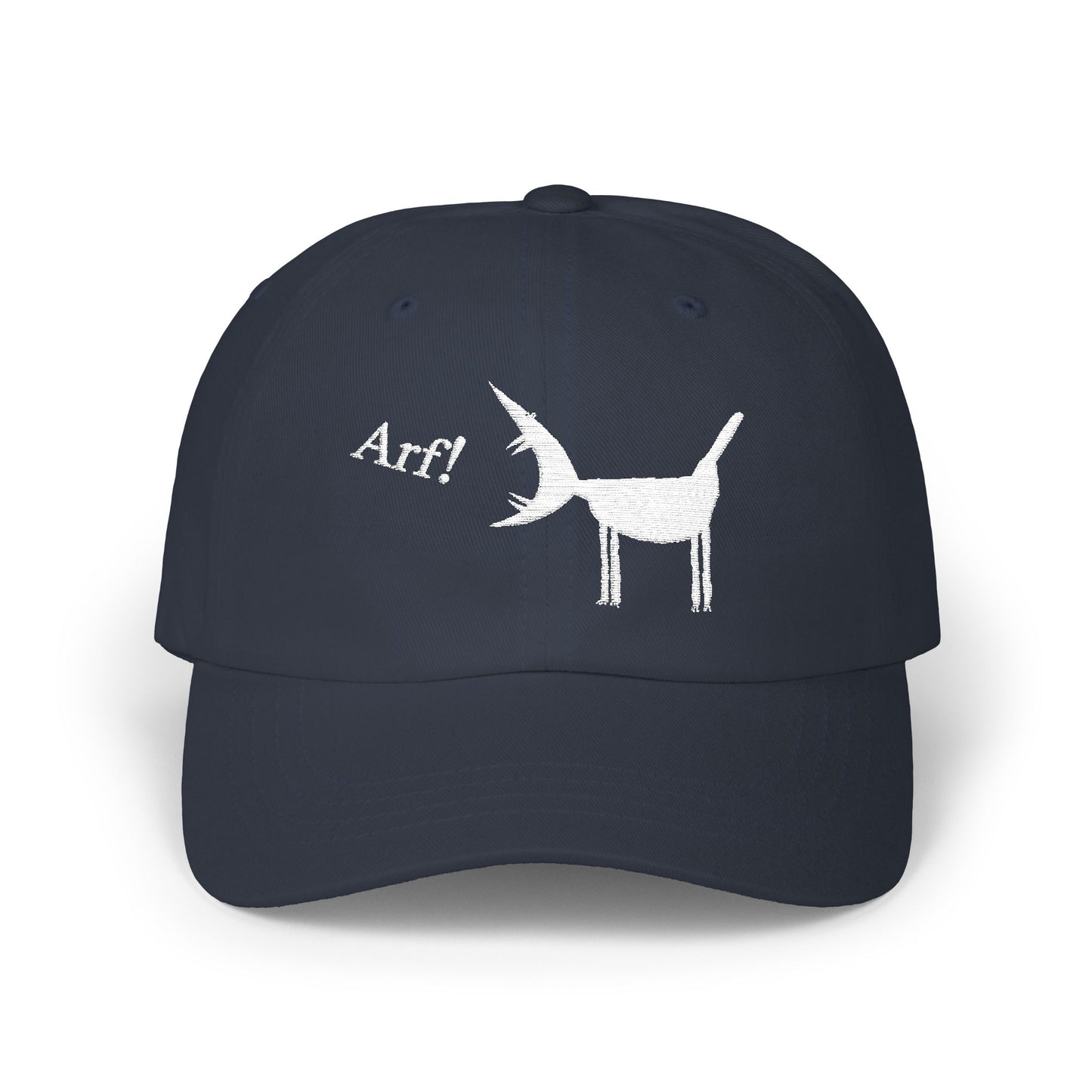 ARF! - White Embroidered Classic Style Cap