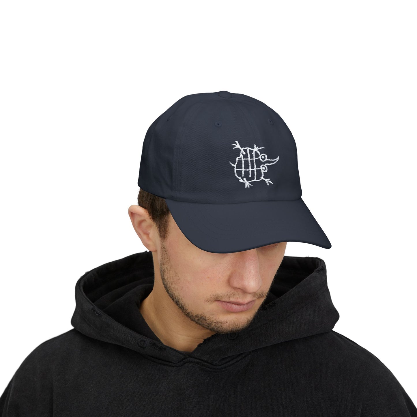 ELLIS - White Embroidery Classic Style Cap