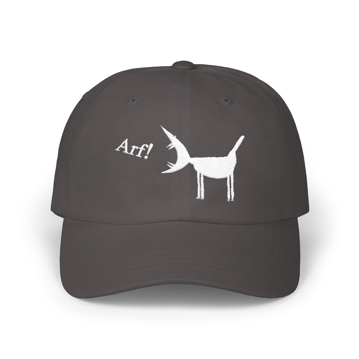 ARF! - White Embroidered Classic Style Cap