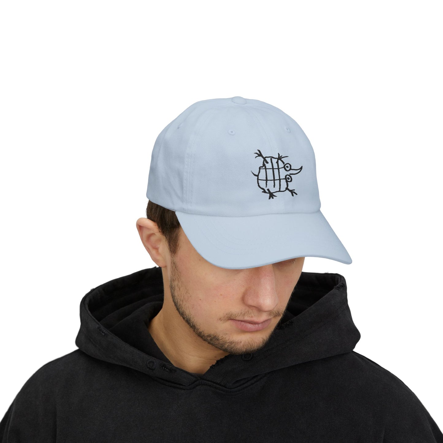 ELLIS - Black Embroidery Classic Style Cap