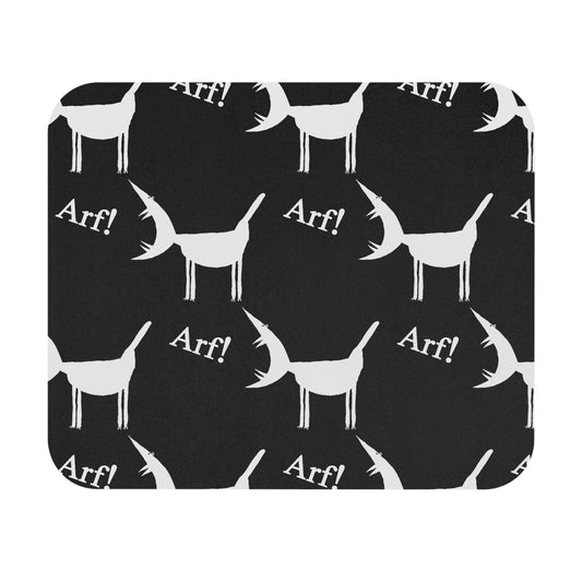 ARF - White Patterned Black Mouse Pad (Rectangle)