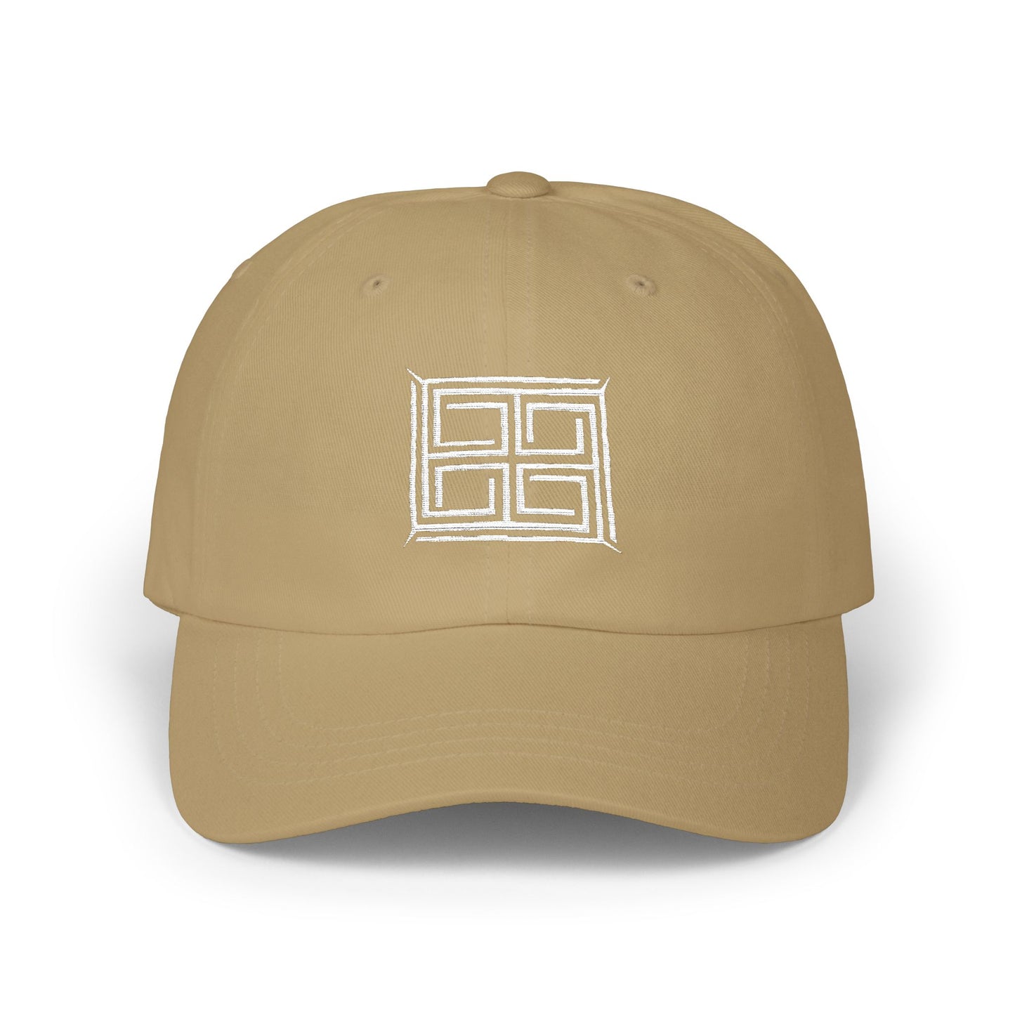 TIBETAN SYMBOL - White Embroidered Classic Style Cap