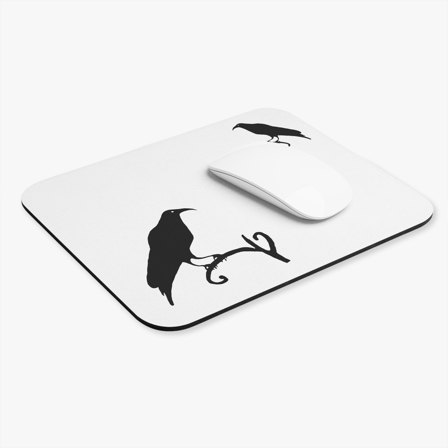 RAVEN - Black and White Mouse Pad (Rectangle)