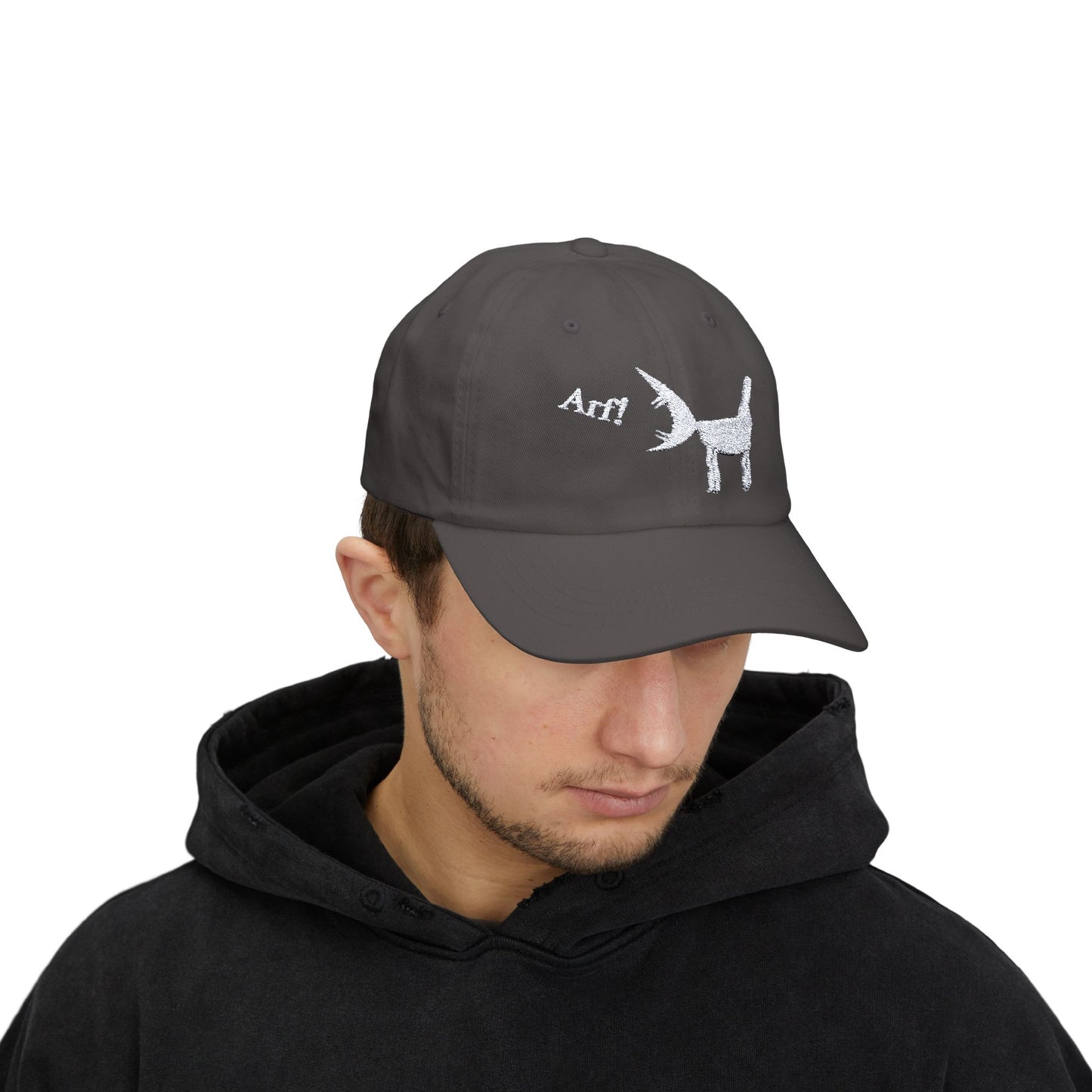 ARF! - White Embroidered Classic Style Cap