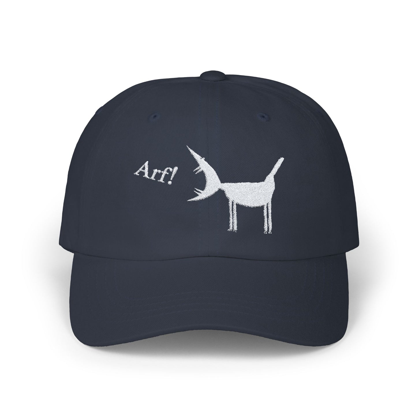 ARF! - White Embroidered Classic Style Cap