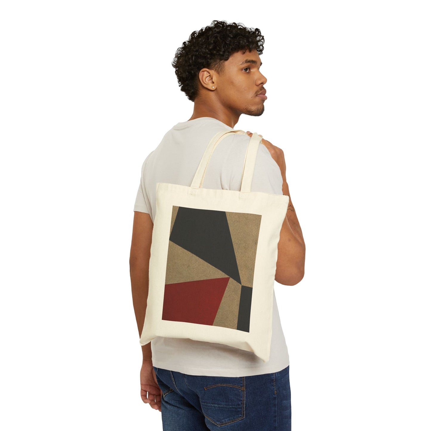 SHARDS: RED AND BLACK Cotton Canvas Tote Bag