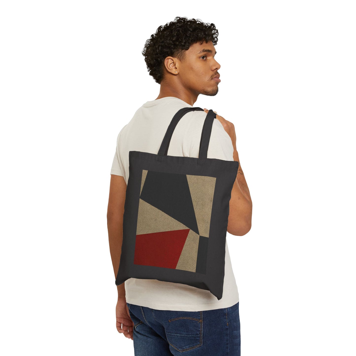 SHARDS: RED AND BLACK Cotton Canvas Tote Bag