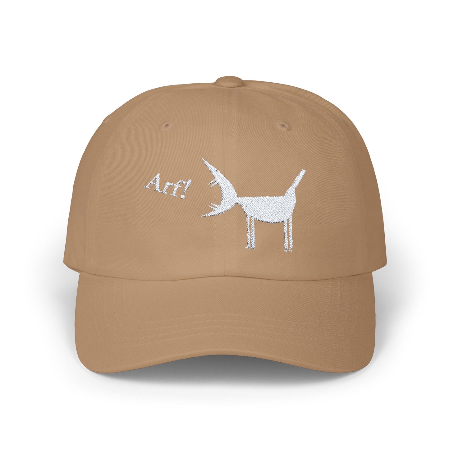 ARF! - White Embroidered Classic Style Cap