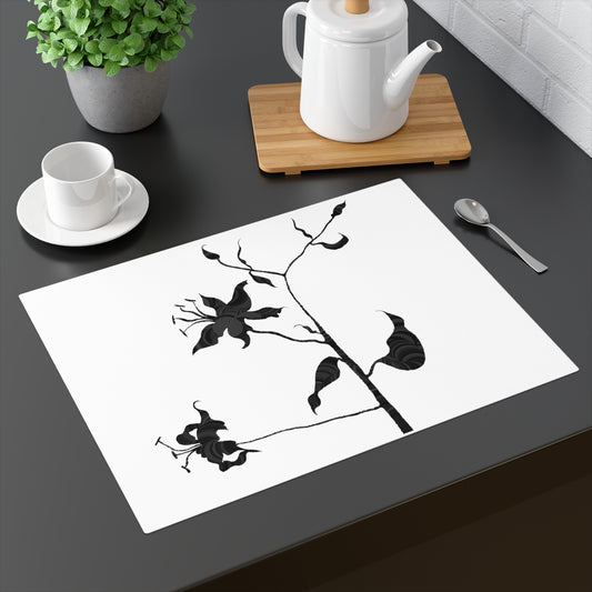 Lilies Black-Placemat, 1pc