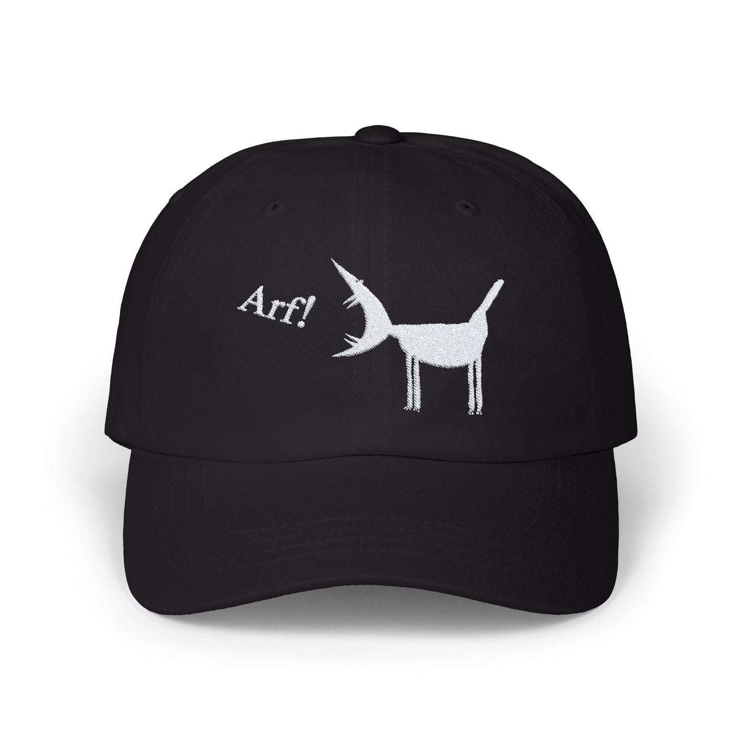 ARF! - White Embroidered Classic Style Cap