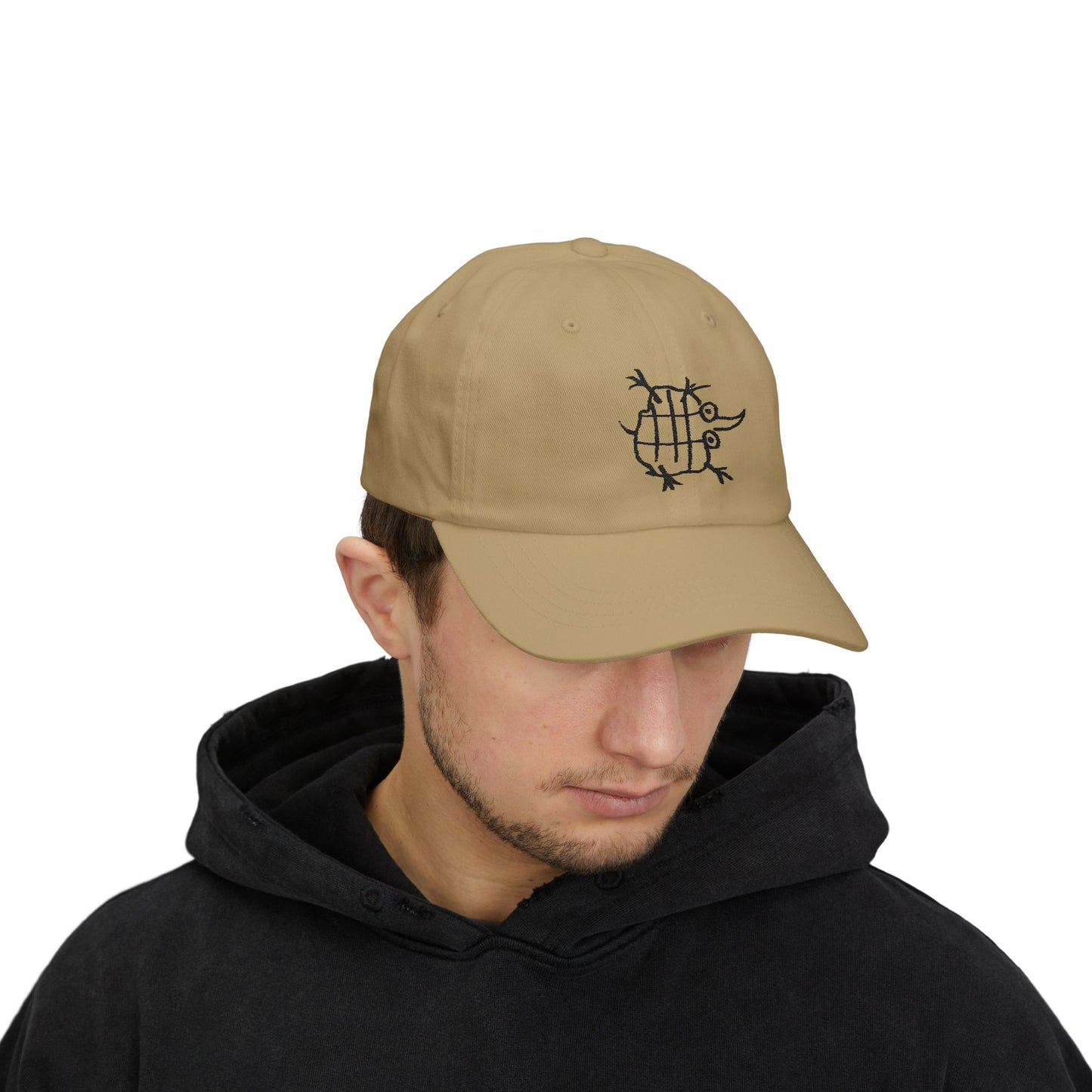ELLIS - Black Embroidery Classic Style Cap