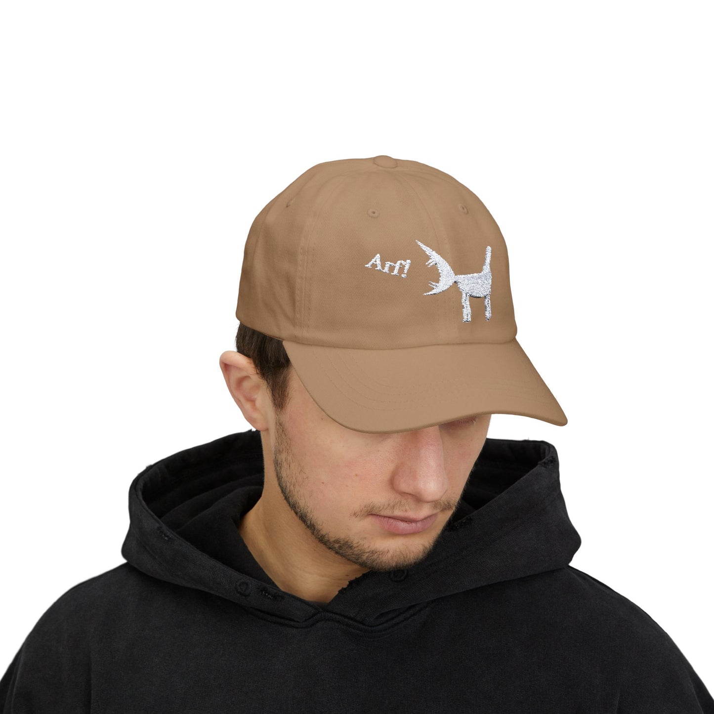 ARF! - White Embroidered Classic Style Cap